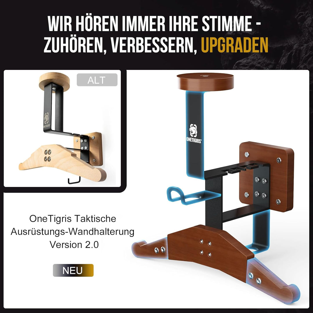 OneTigris Helmhalterung Wand Ver. 2.0 – Stabile Motorrad-Garderobe & Westenhalter, Helm Halterung 80