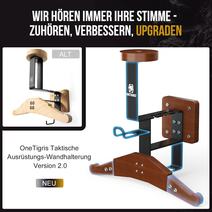 OneTigris Helmhalterung Wand Ver. 2.0 – Stabile Motorrad-Garderobe & Westenhalter, Helm Halterung 80