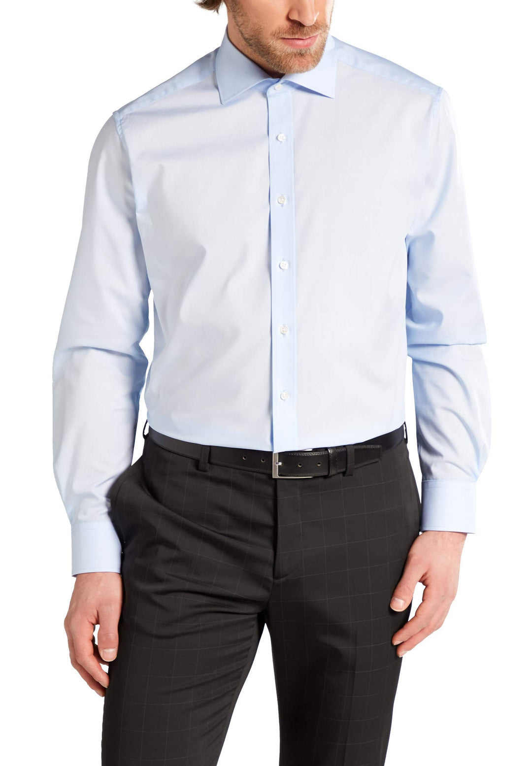 ETERNA Male Original Shirt unifarben MODERN FIT 41 Hellblau, 41 Hellblau