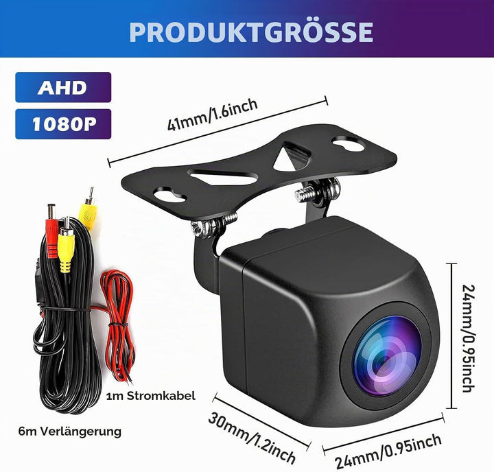 AHD 1080P Rückfahrkamera, 180° Super Weitwinkel, IP68 Wasserdicht, Universal Für Auto, SUV, Wohnmobi