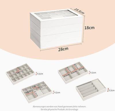 AdelDream Stapelbares Schmucktablett Schmuckschatpfanne Aufbewahrung Schublade Lagerung-Schmuck Aufb