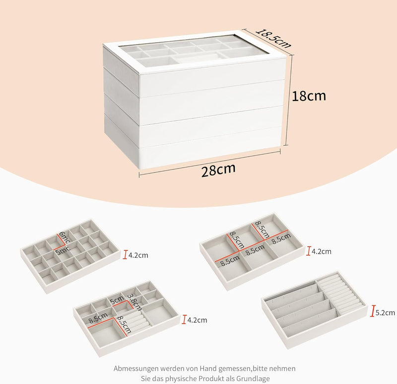 AdelDream Stapelbares Schmucktablett Schmuckschatpfanne Aufbewahrung Schublade Lagerung-Schmuck Aufb