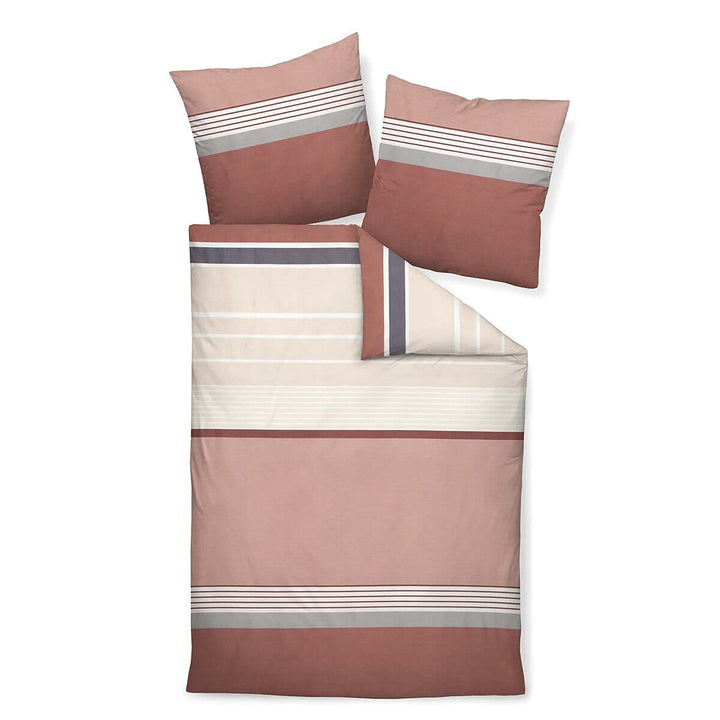 Janine Mako-Satin-Bettwäsche J.D. 155x200 cm + 80x80 cm Burgund-rosé, 155x200 cm