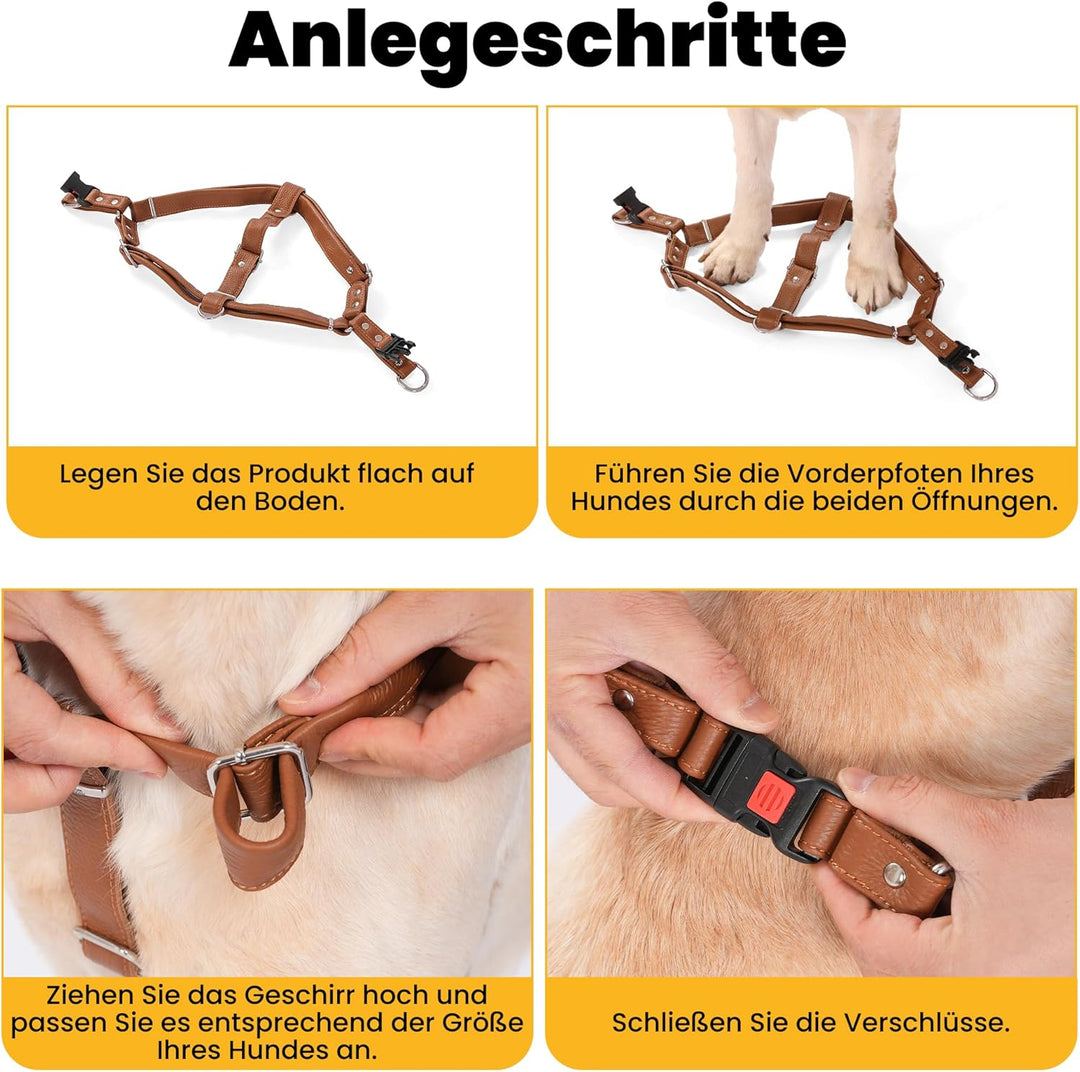 Hundegeschirr Leder Softgeschirr Verstellbare Brustgeschirre Norweger Haustier Ledergeschirr Weichem