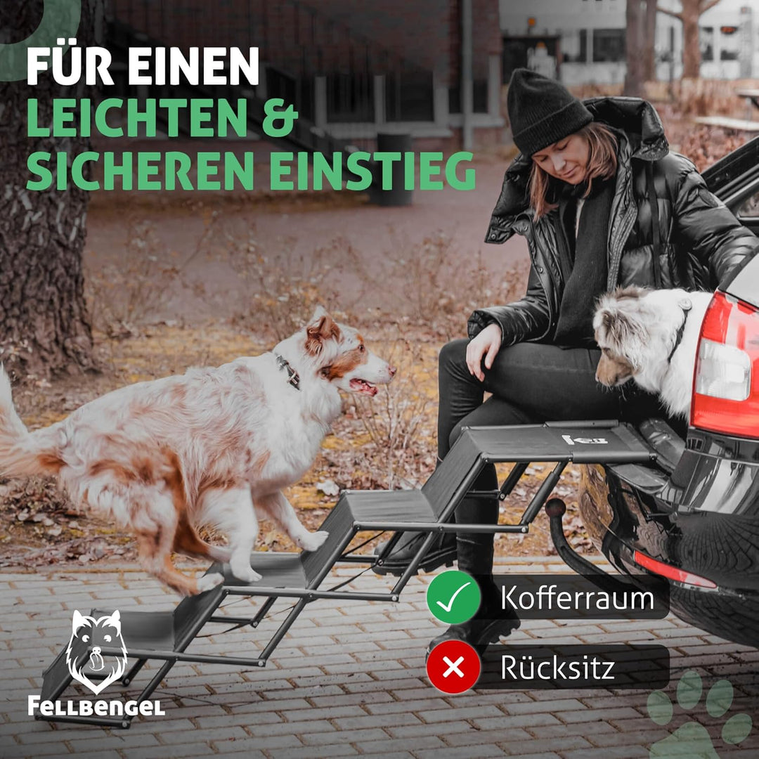 Hundetreppe Auto [mit einzigartiger Sicherheitsstufe] Hunderampe Auto klappbar - Einstiegshilfe Hund