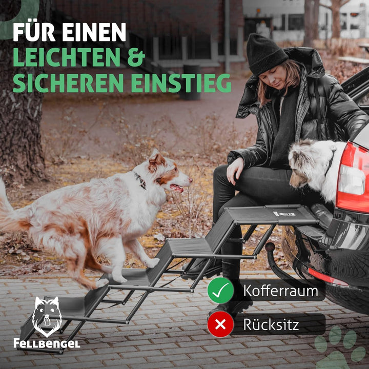 Hundetreppe Auto [mit einzigartiger Sicherheitsstufe] Hunderampe Auto klappbar - Einstiegshilfe Hund