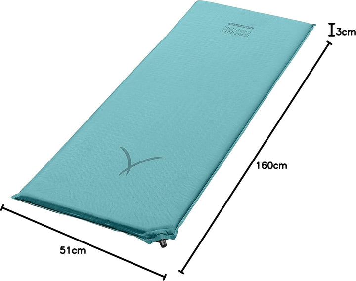 GRAND CANYON Matte Hattan 3.8 Kids Selbstaufblasende Kinder-Campingmatte, 160 x 51 cm, 3,8 cm Komfor