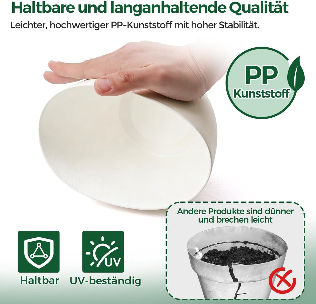 T4U 2Pcs 20cm Selbstbewässerungstopf mit Wasseranzeiger, Praktischer Blumentopf für vielbeschäftigte