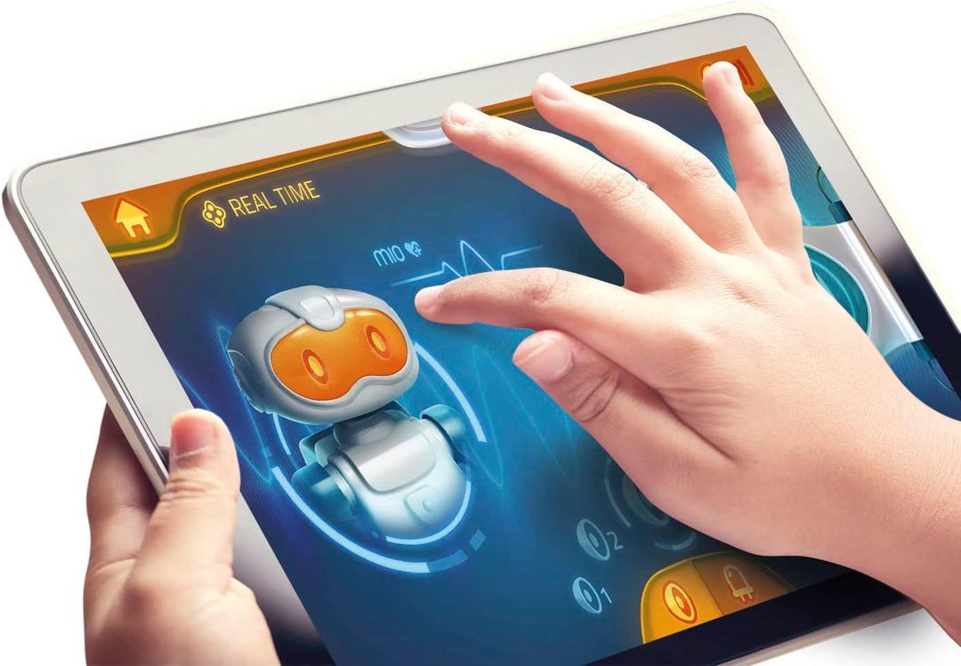 Clementoni 【Science & Play Mio Roboter】 Interaktiver STEM-Lernroboter mit App, Hindernisvermeidung &