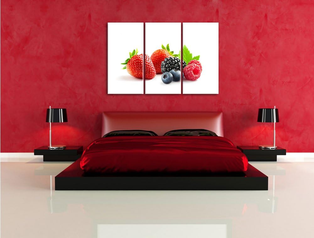 Pixxprint Frisches Obst 3-Teiler Leinwandbild 120x80 Bild auf Leinwand