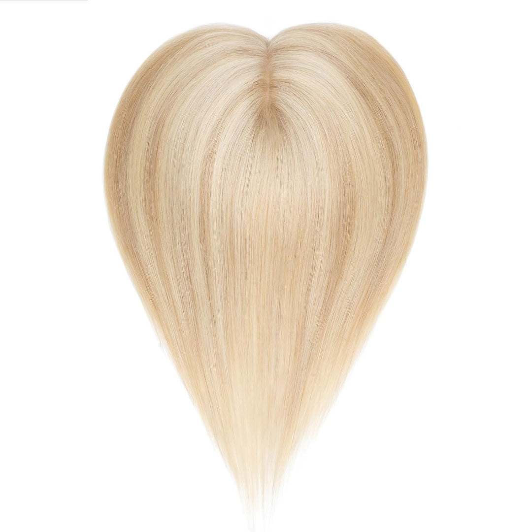Hair Topper Echthaar, 10x12cm Basis Toupet Damen, Haartopper Echthaar mit Remy Seide Basis, Haar Top