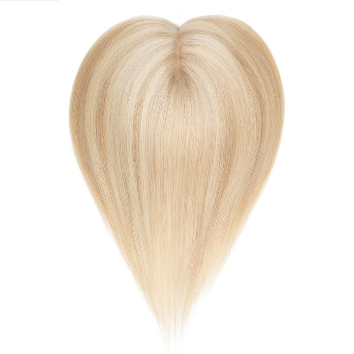 Hair Topper Echthaar, 10x12cm Basis Toupet Damen, Haartopper Echthaar mit Remy Seide Basis, Haar Top