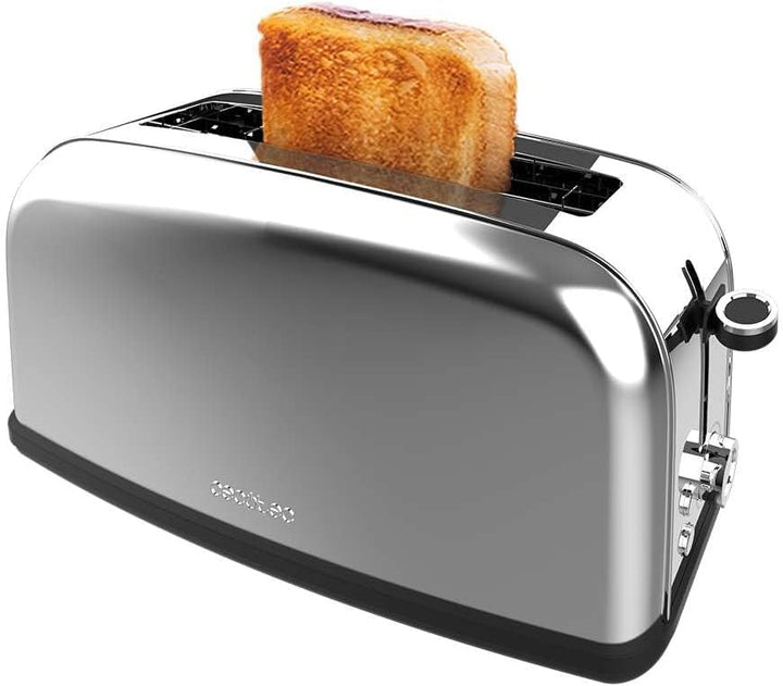 Cecotec Vertikaler Toaster 1 Langschlitz Toastin' time 850 Inox Long Lite, 850 W, 2 Scheiben Brot, 3
