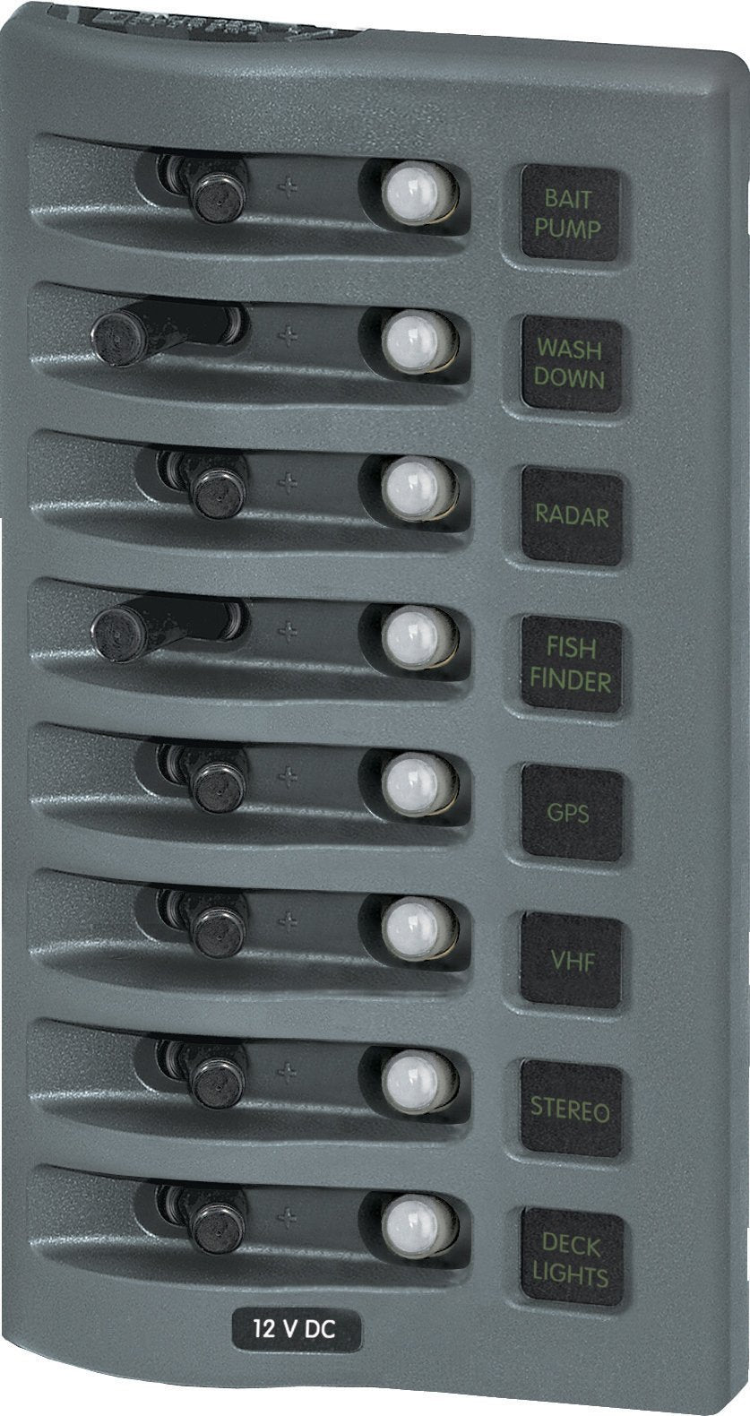 Blue Sea Systems WeatherDeck Wasserdicht Panels 8 Pos., Leistungsschalter, 8 Pos., Leistungsschalter