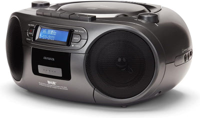 Aiwa BBTC-660DAB/MG: Tragbares Radio mit CD, Bluetooth und USB, Cassettes, RDS, FM PLL, Dab+, Fernbe