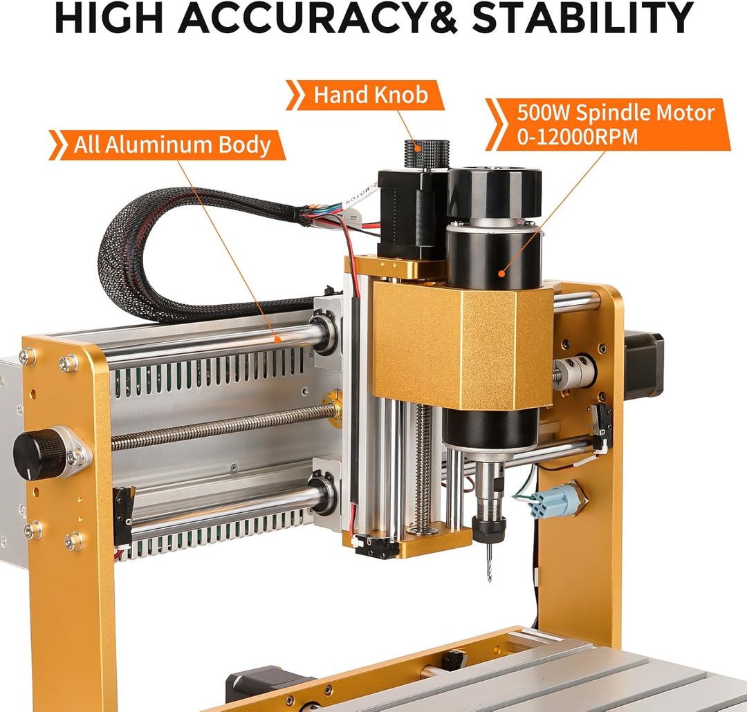 ANNOYTOOLS CNC-Fräsmaschine All-Metal 3018 2.0 PRO+ mit 500W-Spindel, Endschaltern und Not-Aus, 300