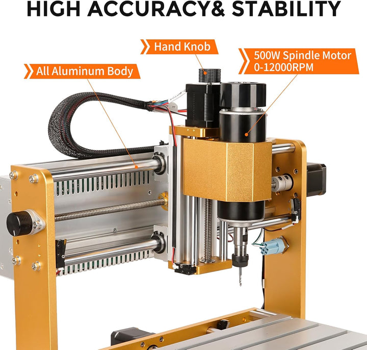 ANNOYTOOLS CNC-Fräsmaschine All-Metal 3018 2.0 PRO+ mit 500W-Spindel, Endschaltern und Not-Aus, 300