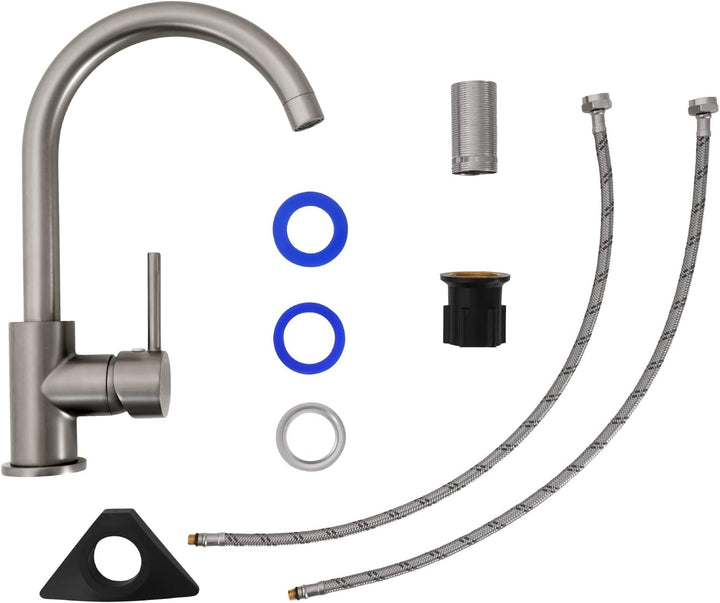 aquaSu® Spültischarmatur Kira mit Wasserspar-Kartusche, Kosten-sparende Kaltwassermittelstellung, ho