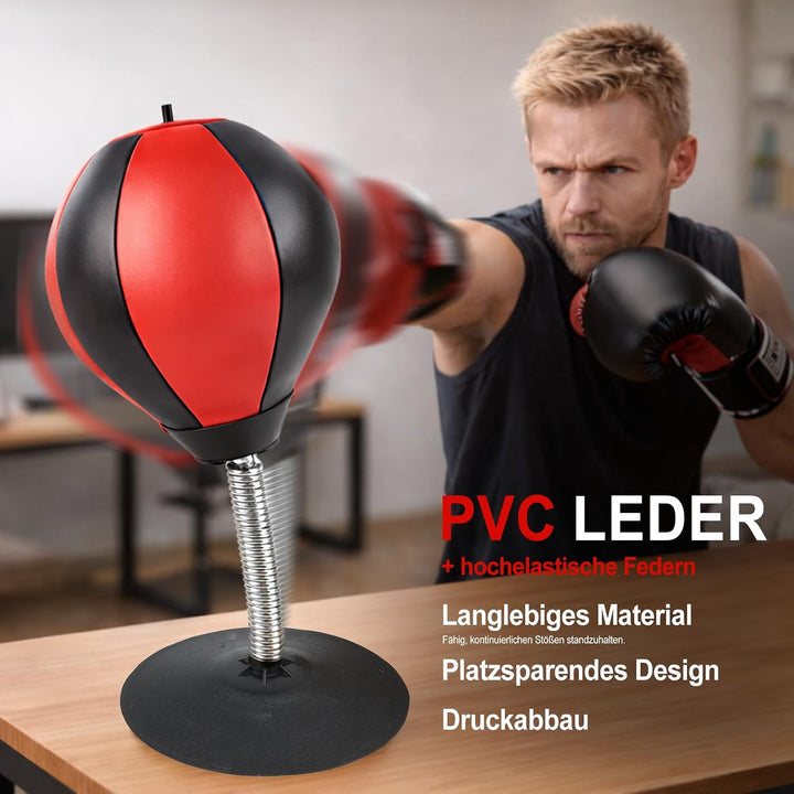 Boxsack für den Schreibtisch, Punchingball Tisch mit Superstarkem Saugnapf &amp; Tischklemme, Antistress