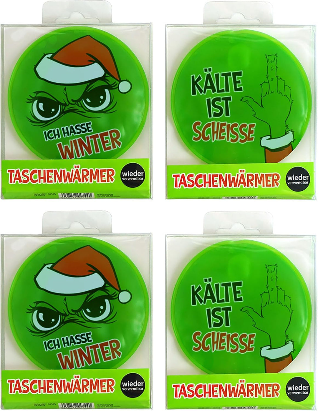 Freche Taschenwärmer Festtags-Muffel mit lustigem Anti-Weihnachts-Design wiederverwendbar - Lustige