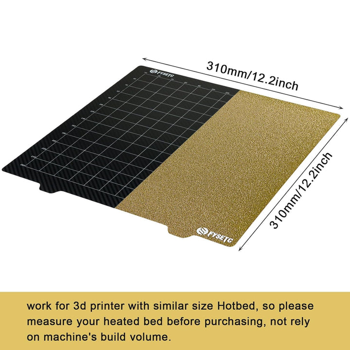 BCZAMD 310 x 310 mm 3D Printer Platform 2022 Upgrade JanusBPS-PET Building Plate Powder GD PEI + PET