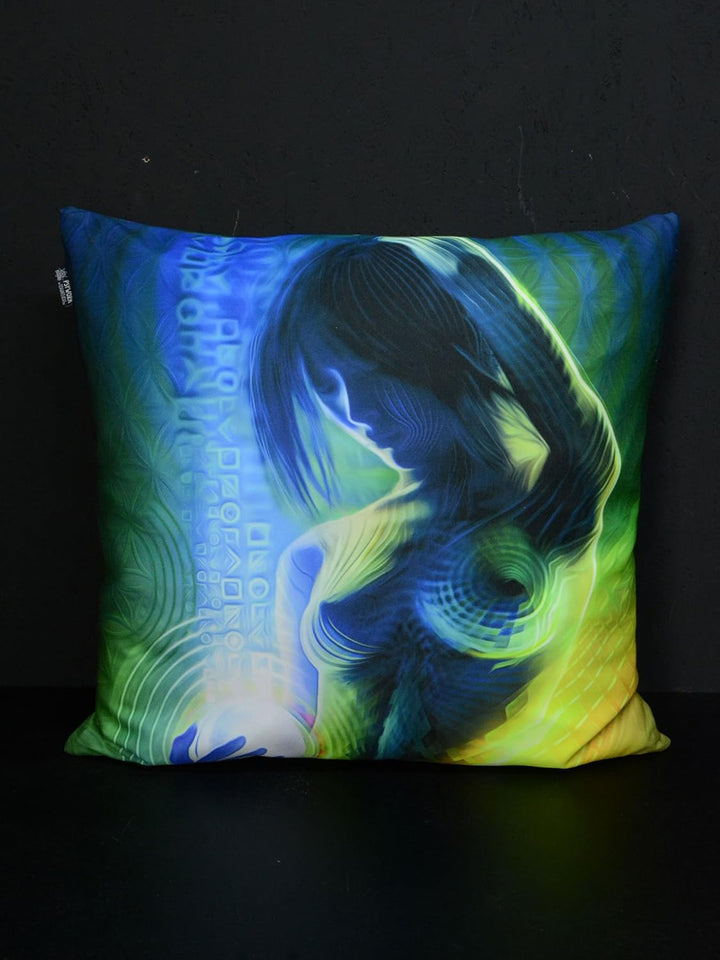 PSYWORK Schwarzlicht Kissen Neon Prismatic, 60x60cm
