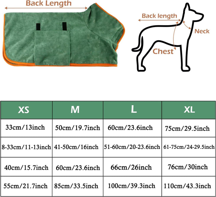 Saugfähiger Hundehandtuch-Bademantel aus Mikrofaser für kleine, mittelgrosse und grosse Haustiere, s