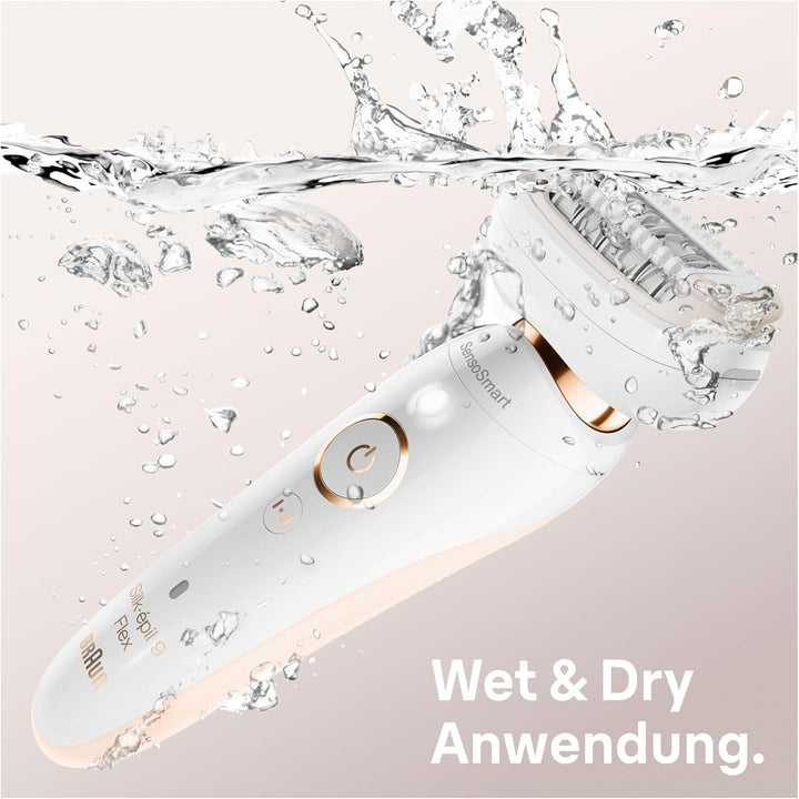Braun Silk-épil 9 Flex Beauty-Set, Epilierer Damen / Haarentferner, rutschfester Handgriff und Druck