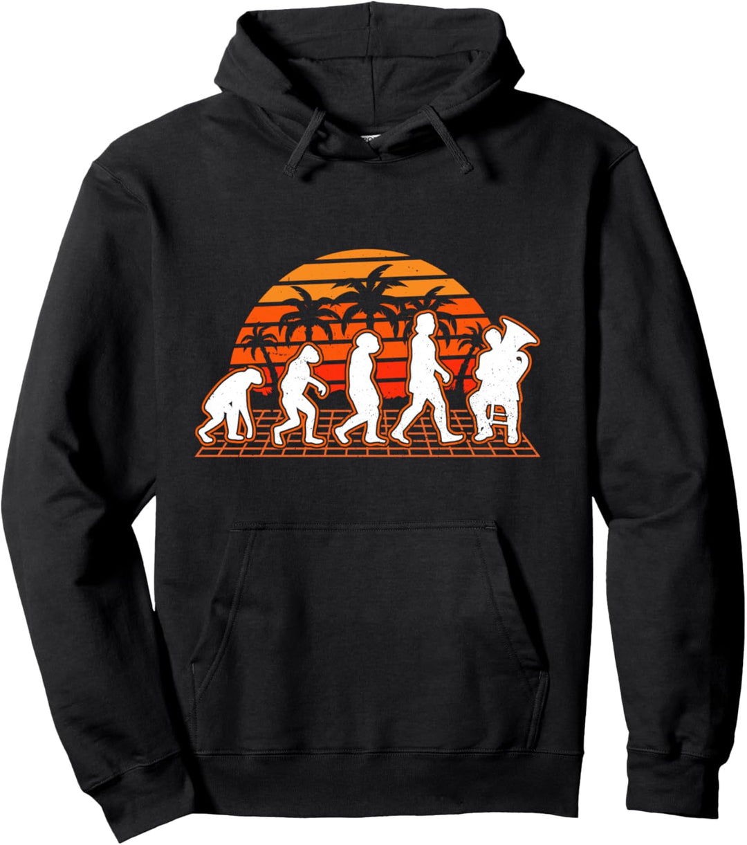 Tuba Evolution Retro Tubaspieler Tubisten Tuba Pullover Hoodie