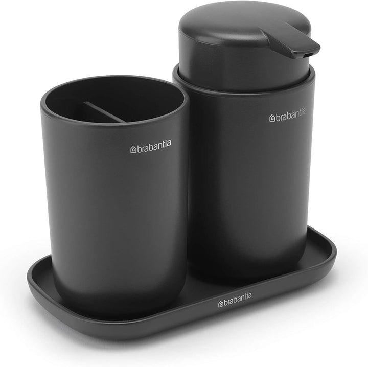 Brabantia Badezimmer-Set, Dunkelgrau, Set of 3 Dark Grey, Dark Grey
