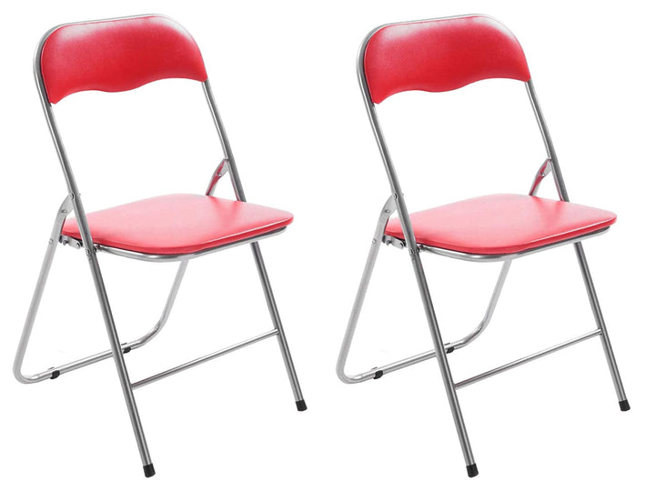 CLP 2er Set Klappstuhl Felix Gepolstert I Küchenstuhl Mit Metallgestell I Kunstleder PVC Sitz Gepols
