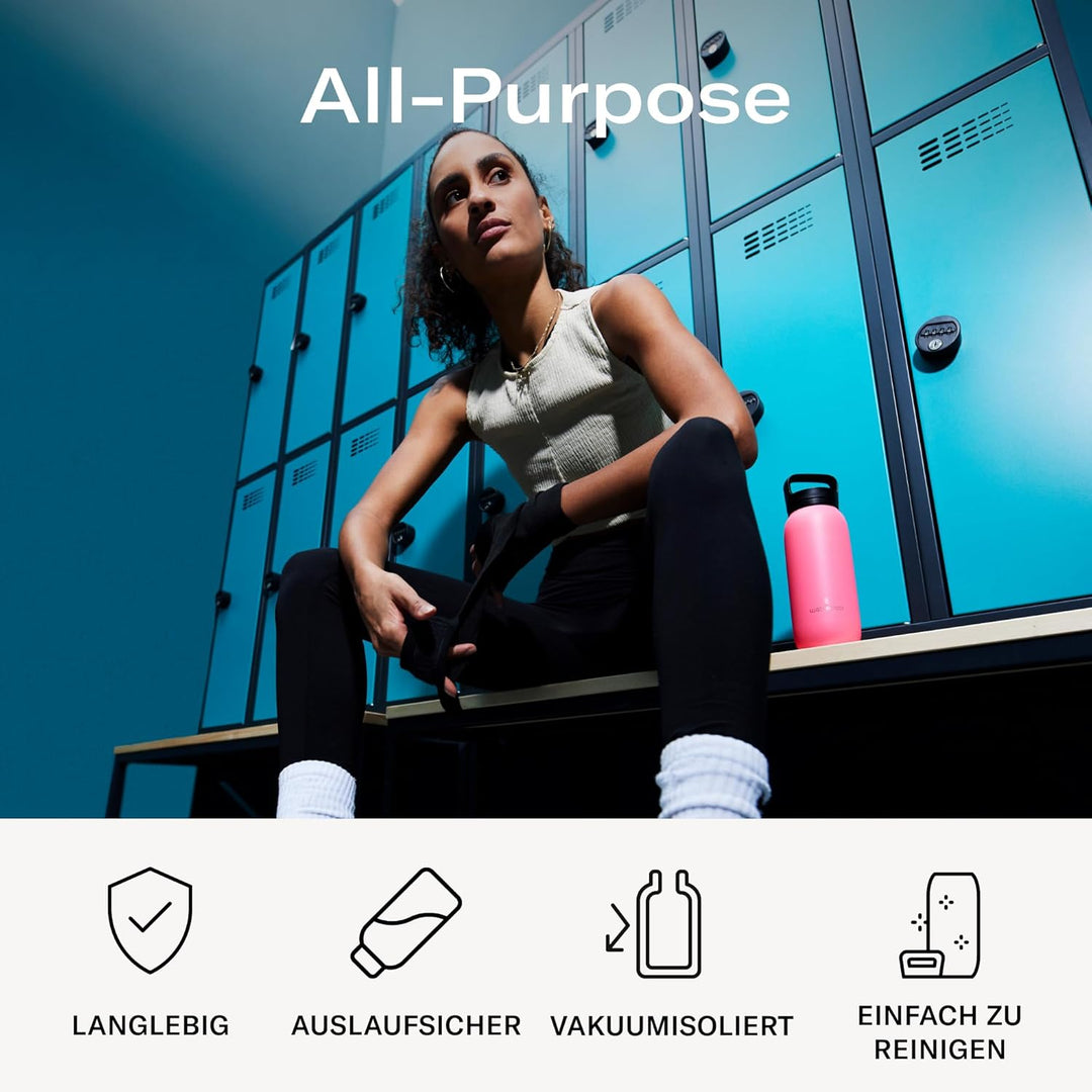 waterdrop® All Purpose Thermosflasche 600ml. isolierte Edelstahl Trinkflasche. 24h kalt - 6h/12h hei