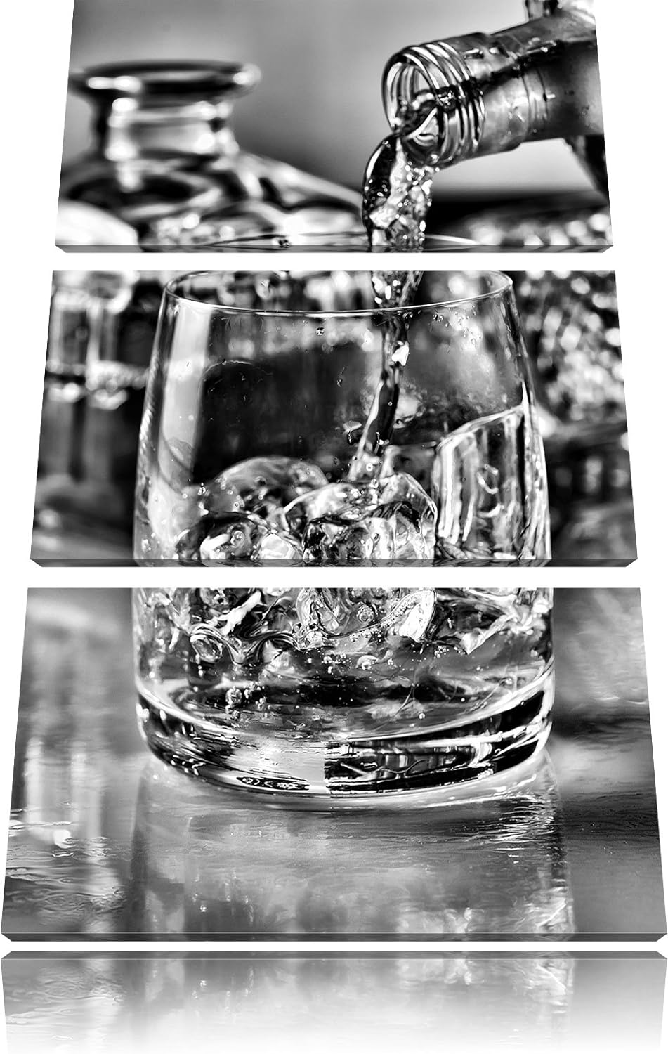 Pixxprint Edler Whiskey als Leinwandbild/Grösse: 3 Teilig (120x80) cm/Wandbild/Kunstdruck/fertig bes