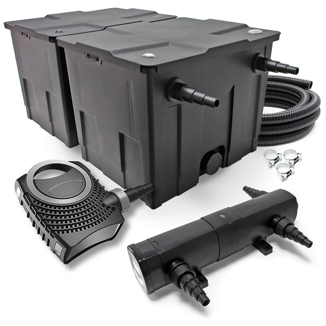 SunSun Komplettset: CBF-350B Teichfilter bis 60000 L Teichfilteranlage Durchlauffilter, NEO8000 Teic
