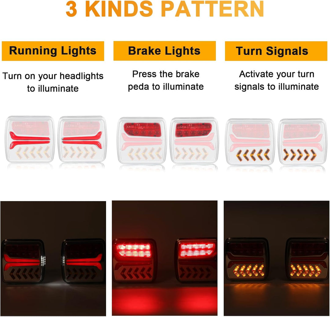 AOHEWEI Kabellose Anhänger Rückleuchten LED Magnetische LKW Rückleuchten Kabel Gratis 12V ECE Zulass