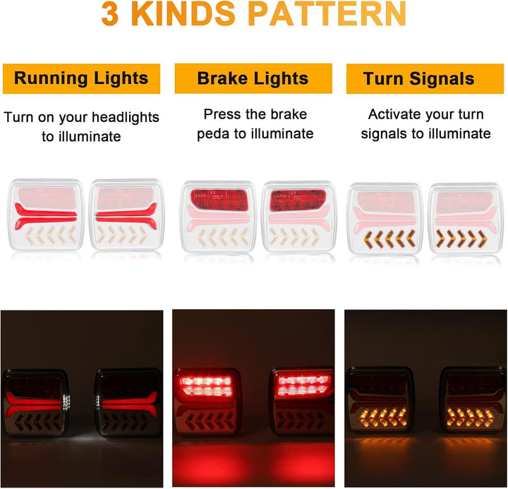 AOHEWEI Kabellose Anhänger Rückleuchten LED Magnetische LKW Rückleuchten Kabel Gratis 12V ECE Zulass