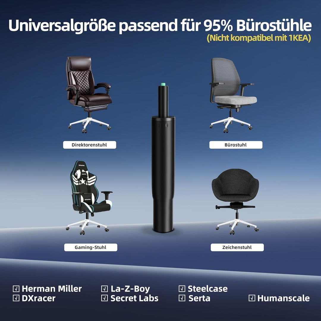 Mastery Mart 178mm-279mm Gasdruckfeder für Bürostuhl, Gasfeder mit 100mm einstellbarem Hub, bis 450k
