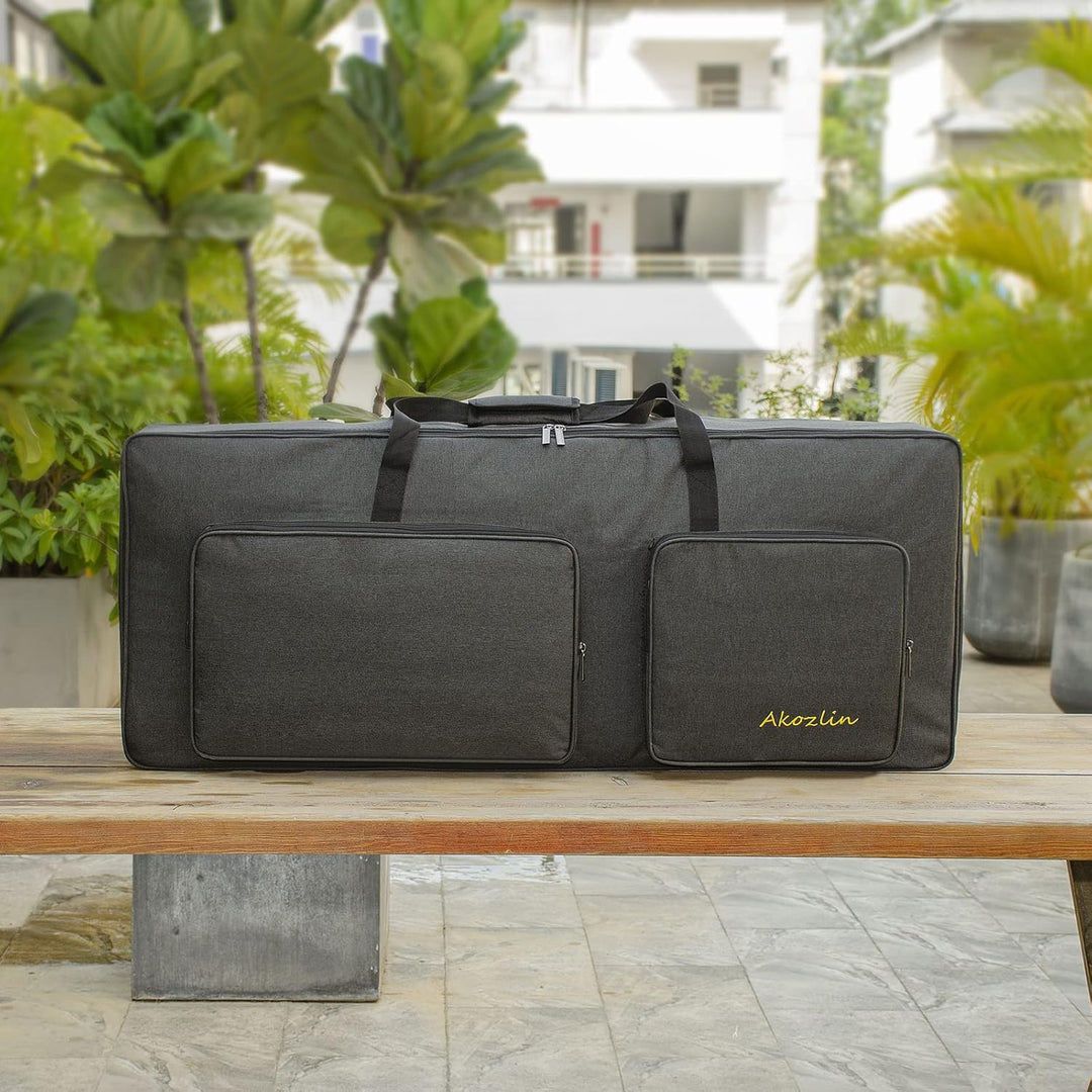 AKOZLIN 61-Tasten-Keyboardtasche, tragbar, robust, gepolstert, Gigbag, universell, wasserdicht, Oxfo