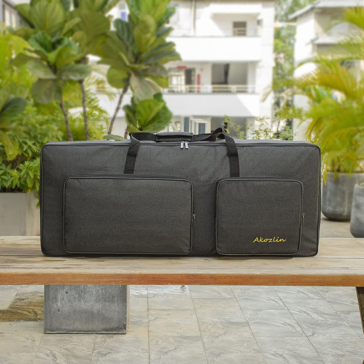 AKOZLIN 61-Tasten-Keyboardtasche, tragbar, robust, gepolstert, Gigbag, universell, wasserdicht, Oxfo