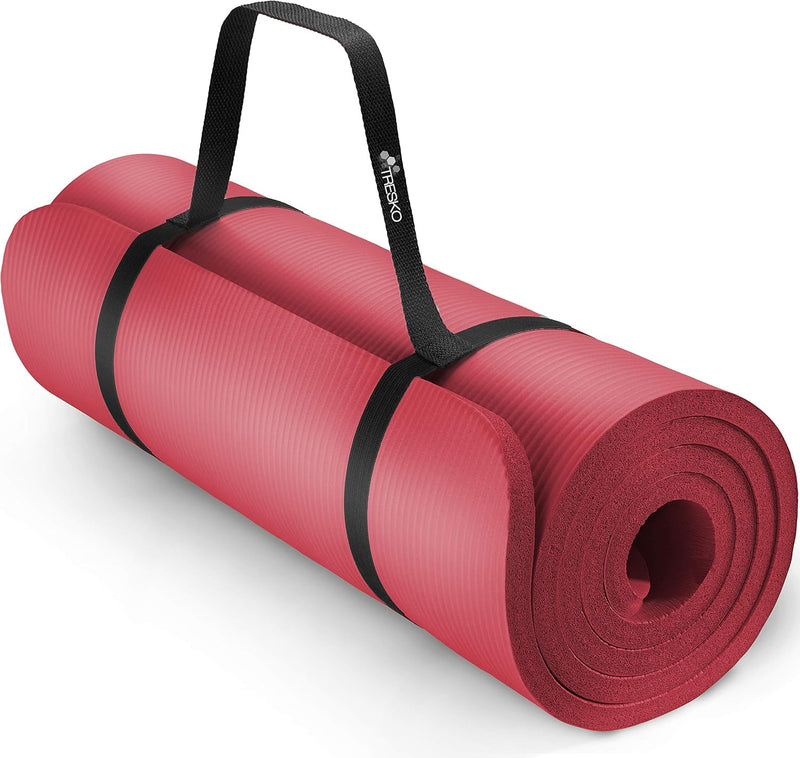 TRESKO Yogamatte Phthalatfrei - Gymnastikmatte rutschfest, Pilatesmatte Fitnessmatte mit Tragegurt,