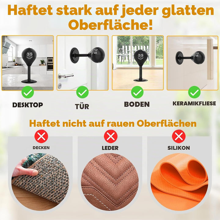 SVANE Starke Saugkraft Desktop-Schlagball - Stressabbau Boxball mit verbessertem langlebigem Feder,