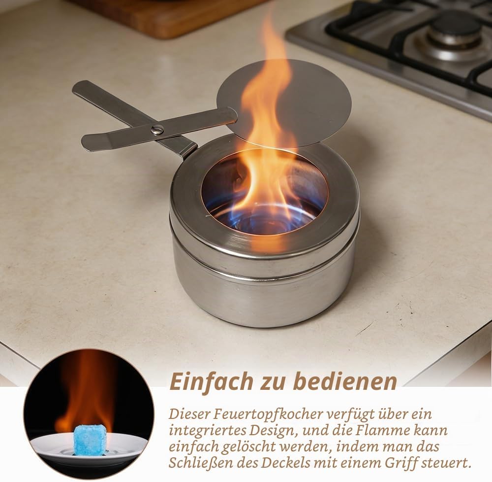 6 Stück Brennpastenbehälter mit Deckel Brennpastenbehälter Edelstahl Brennpaste Behälter Durchmesser