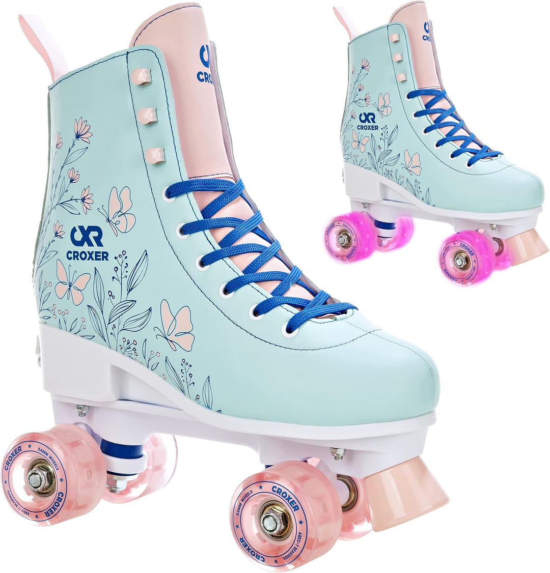 Croxer Verstellbare Rollschuhe Roller Skates Evita, Amara (LED Räder), Sprinkly - Kugellager Carbon