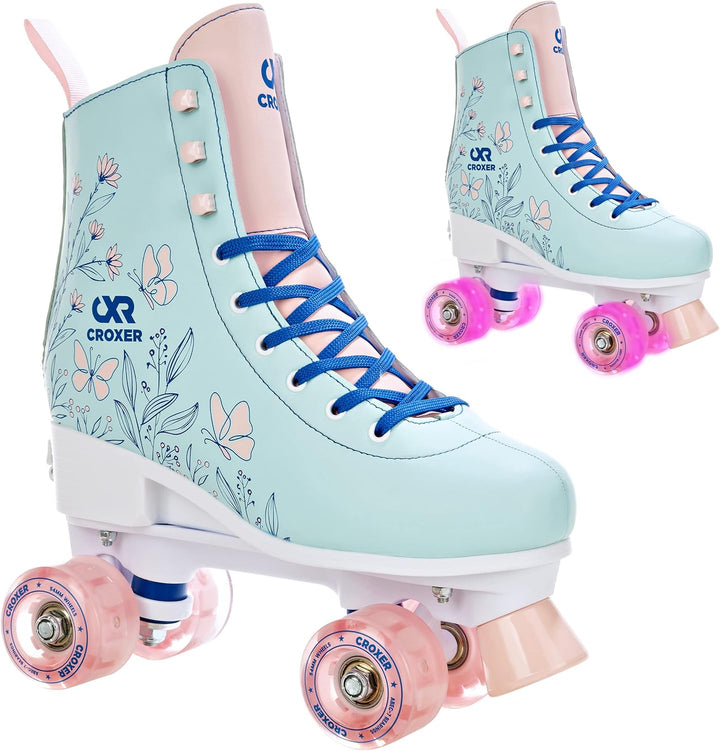 Croxer Verstellbare Rollschuhe Roller Skates Evita, Amara (LED Räder), Sprinkly - Kugellager Carbon