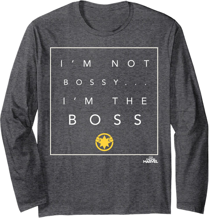 Captain Marvel Not Bossy I'm The Boss Langarmshirt
