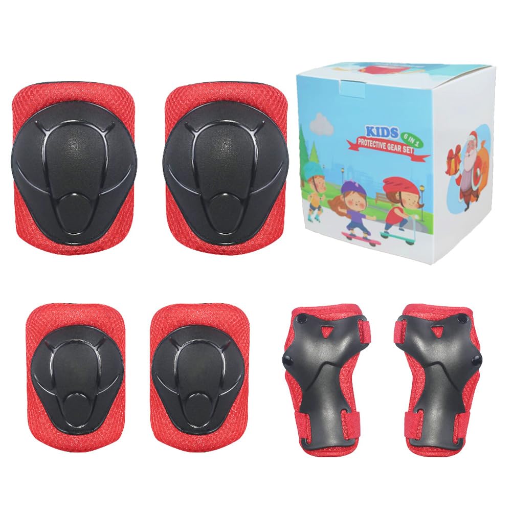 LANOVAGEAR Knieschoner Kinder 2-16 Jahre Schoner Inliner Kinder - Skate Protektoren Set-6er - Kniesc