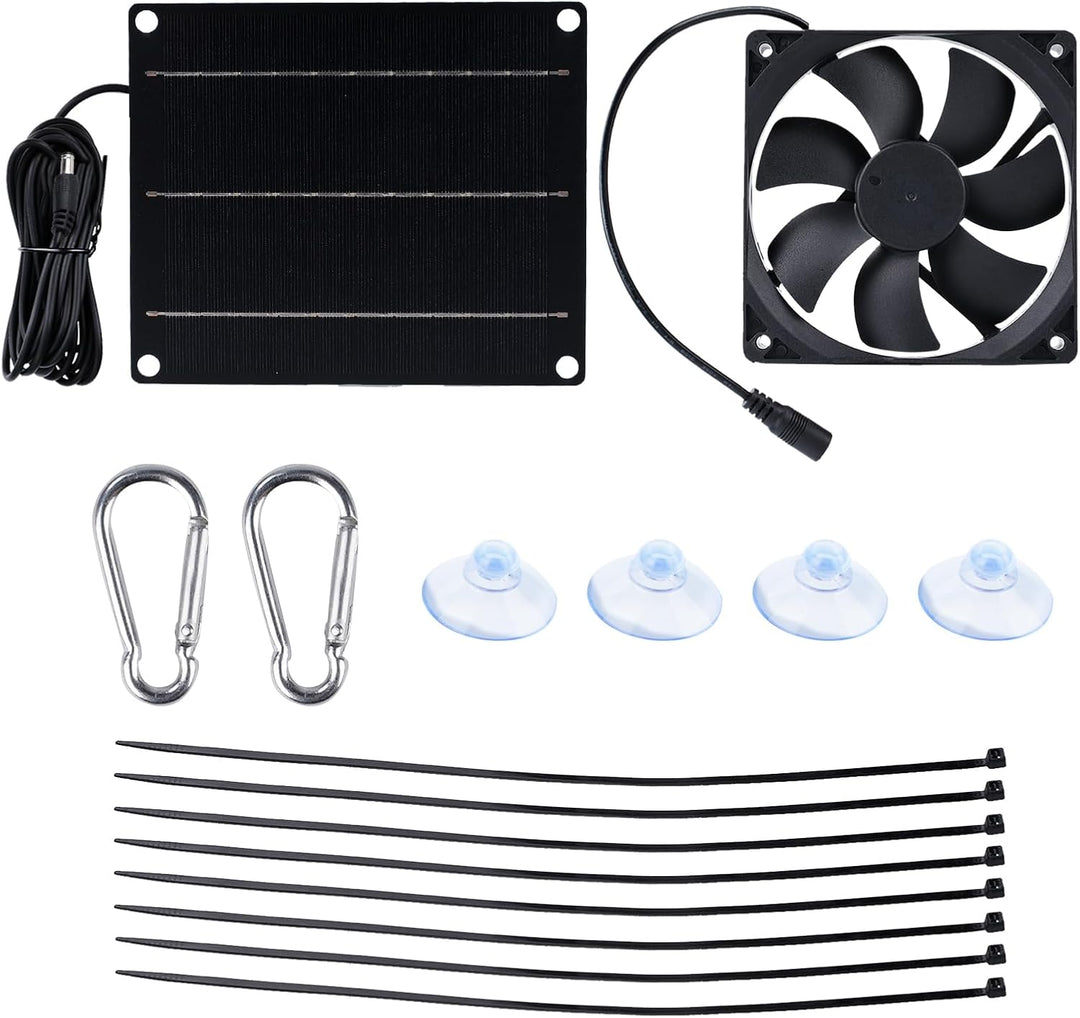 Buyweek Solar Ventilator 6W Solar Lüfter IP65 Wasserdichter mit Solarpanel 12V und Kabel 3M Solar Ve