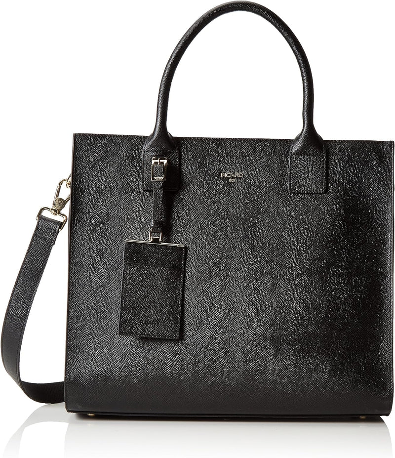 Picard Damen Shopper MIRANDA aus Echtleder OneSize | mit Reissverschluss | Shopper | Alltag Schwarz