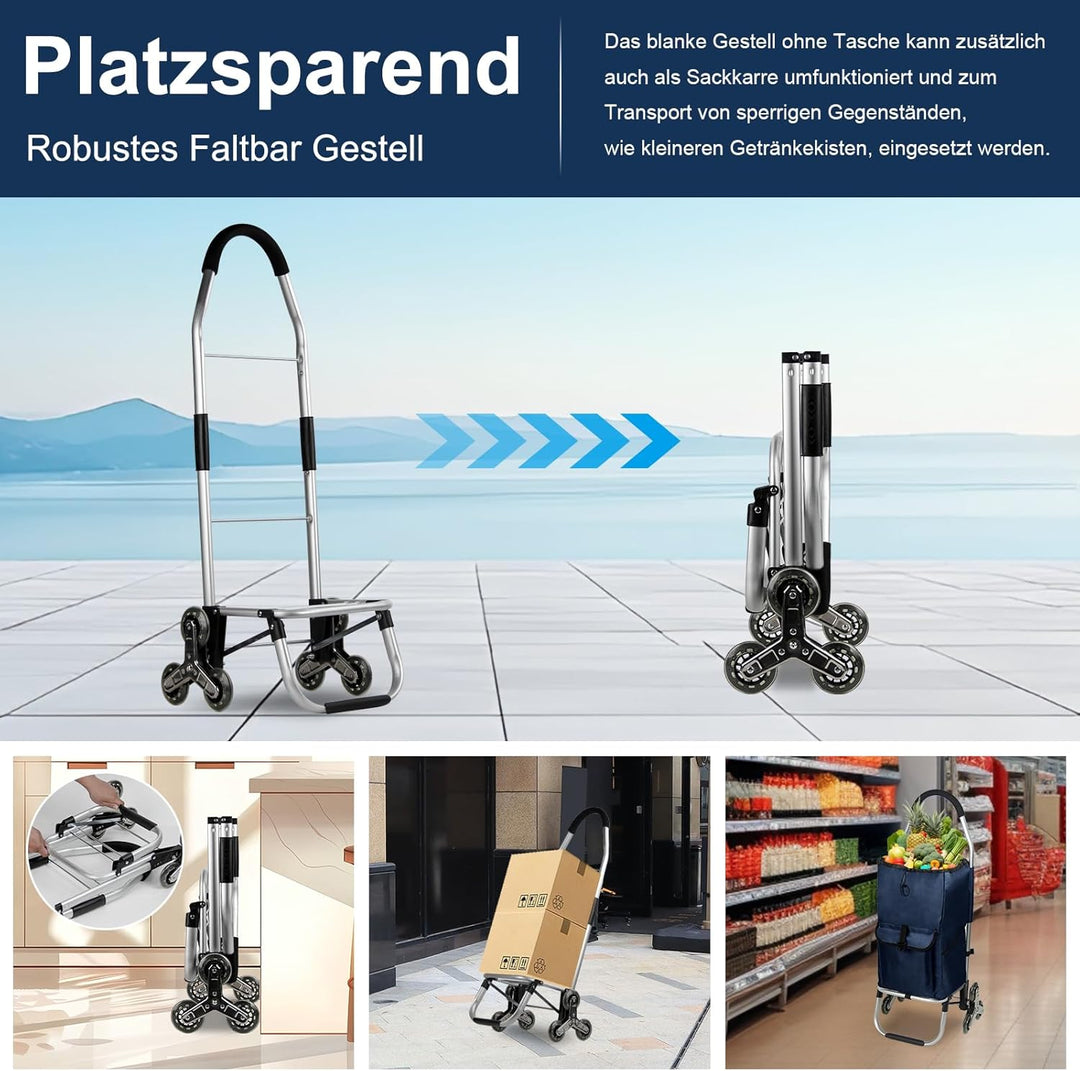 Einkaufstrolley, HOMELUX klappbar, Stabiler Einkaufswagen, grosse Kapazität 41 L, multifunktional, H