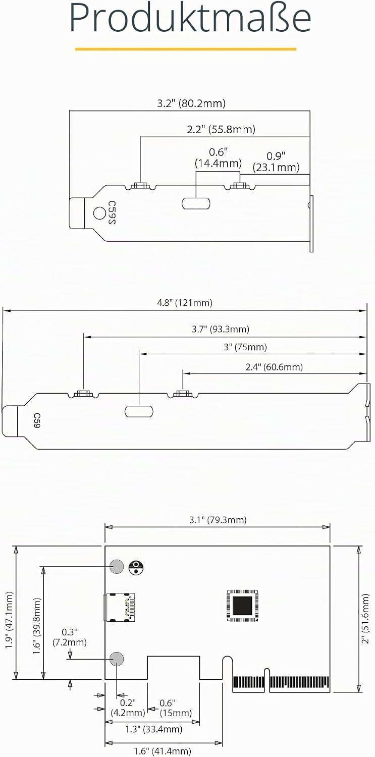 StarTech.com 1-Port USB-C PCIe Adapter - USB-C SuperSpeed 20 Gbit/s PCI Express 3.0 x4 Host Controll